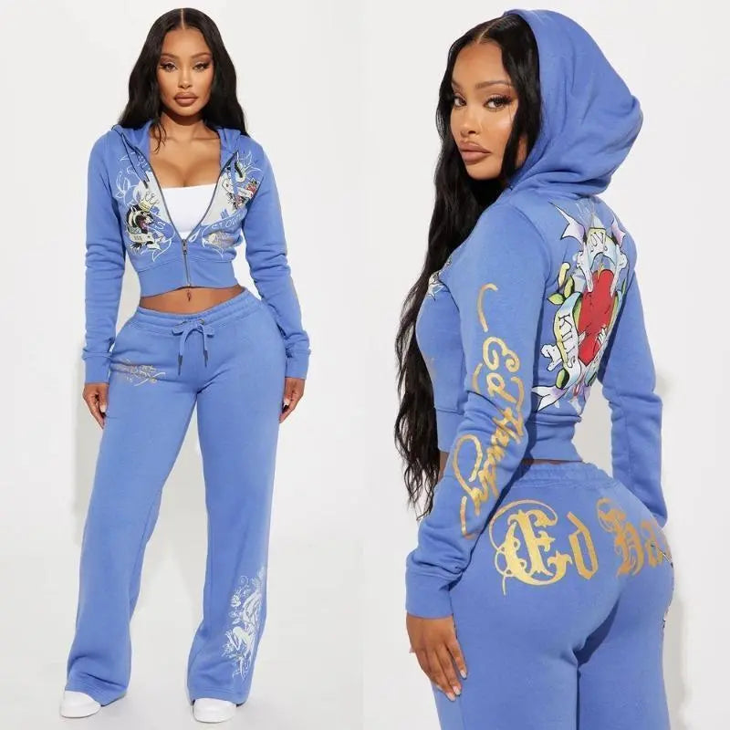 Piece Sets Womens Clothing Letter Print Sweatsuit Hoodie Zipper Hoodie and Sweat Pants Suits Tracksuit Set Womenswear Comfort Fathersdaygift Streetwear Joggers