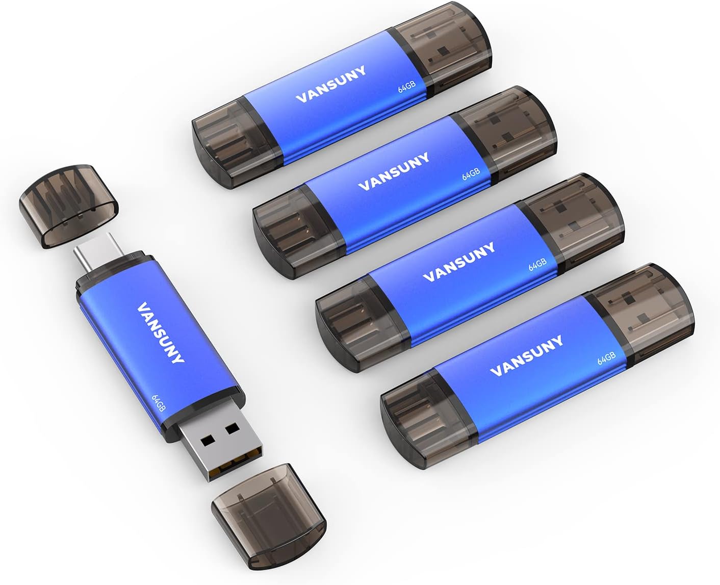 Vansuny 64GB 5 Pack USB Type-C Flash Drives