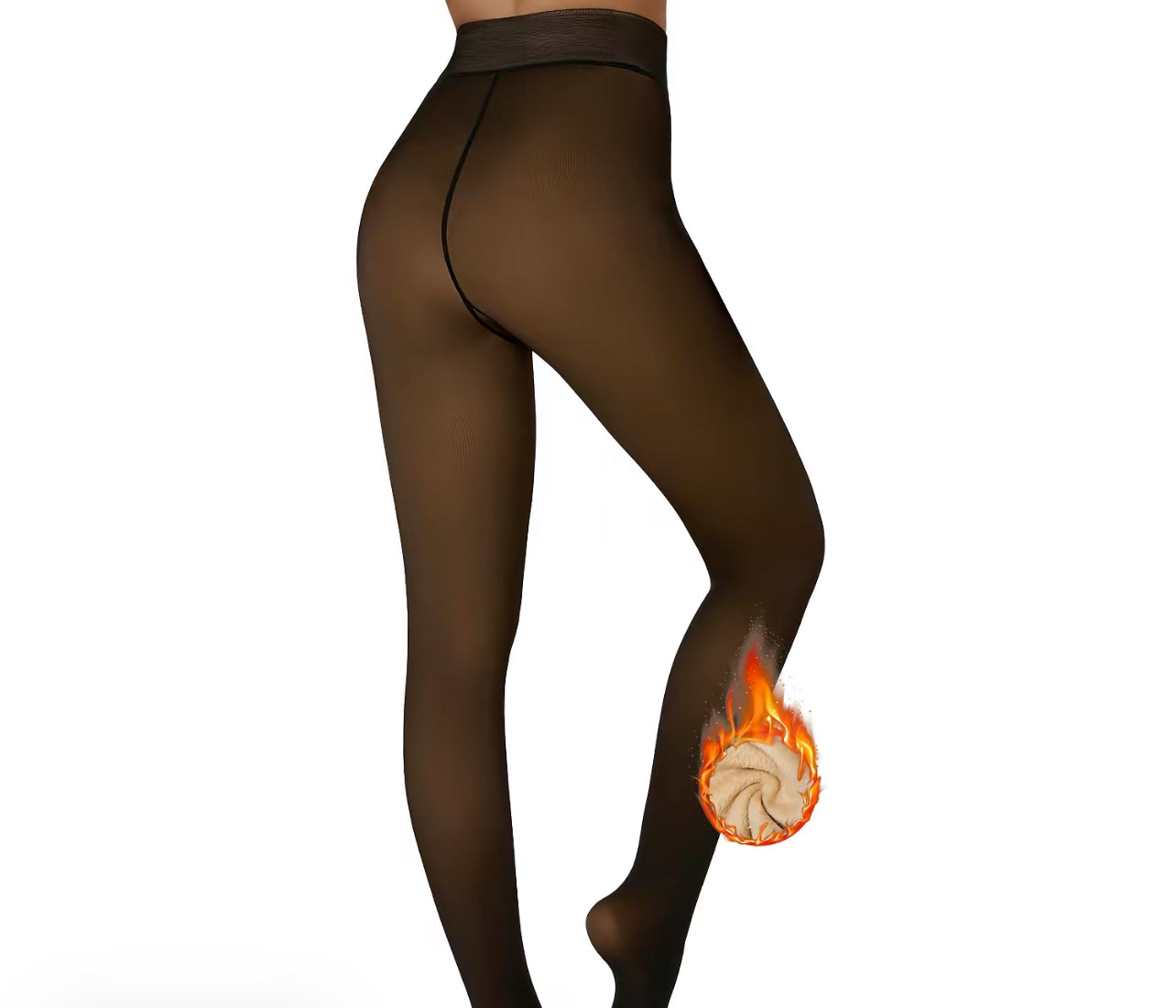 Tournesol Fleece Lined Tights One-Lined Seams front and back